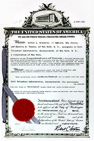 Obr. 1 Patent US2929922 A na laser ilearning 1